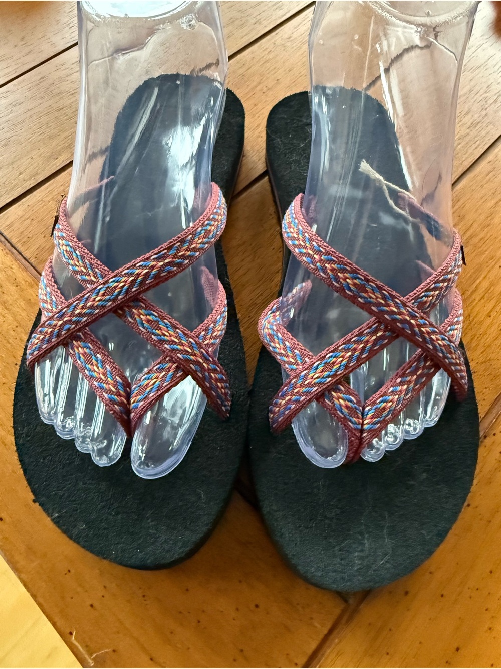 Teva Black Sandals with Multicolor Braided Straps